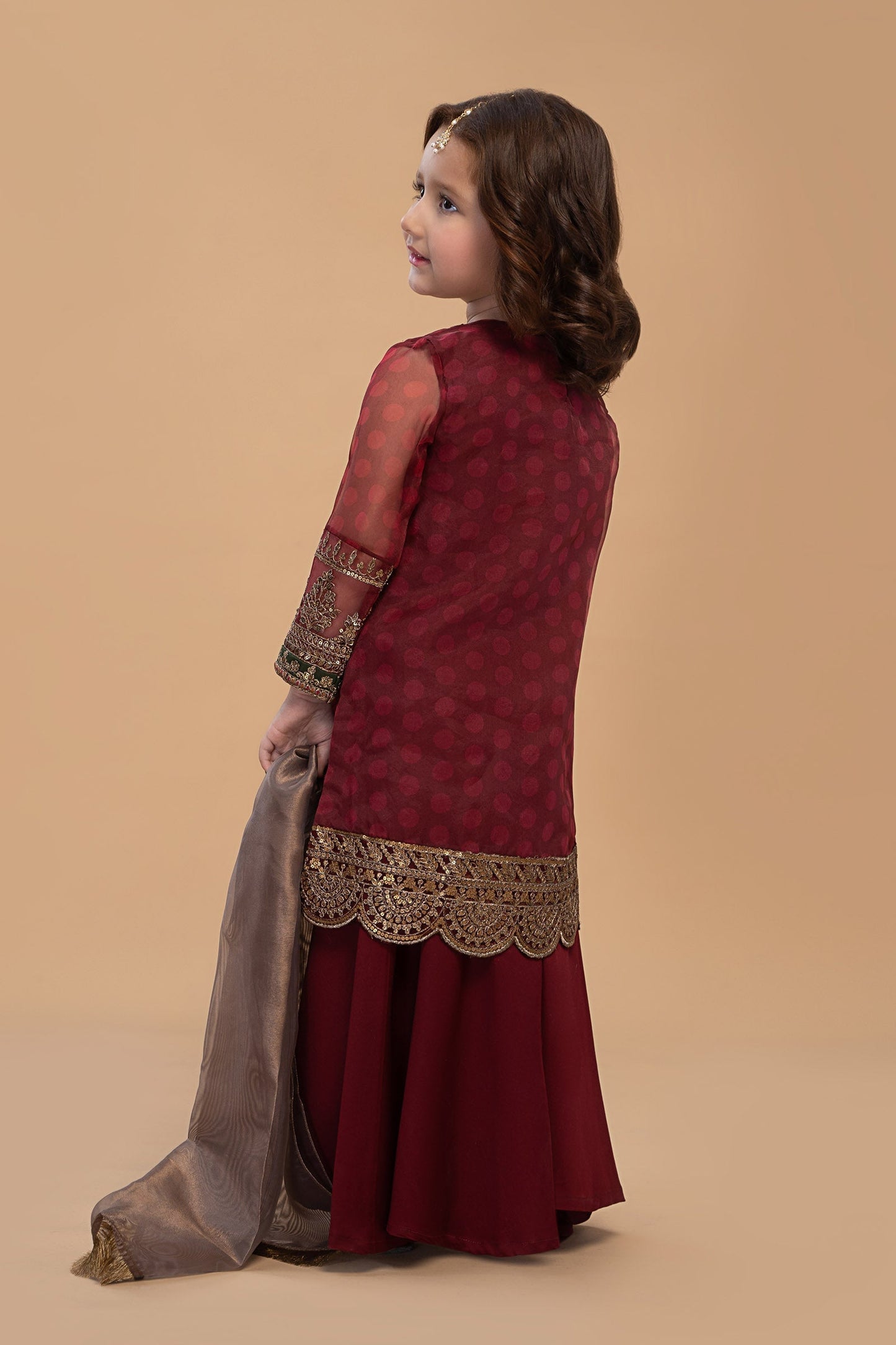 Maria B | 3 Piece Embroidered Lawn Suit | MKS-EF23-06R1 10-Aug Maroon