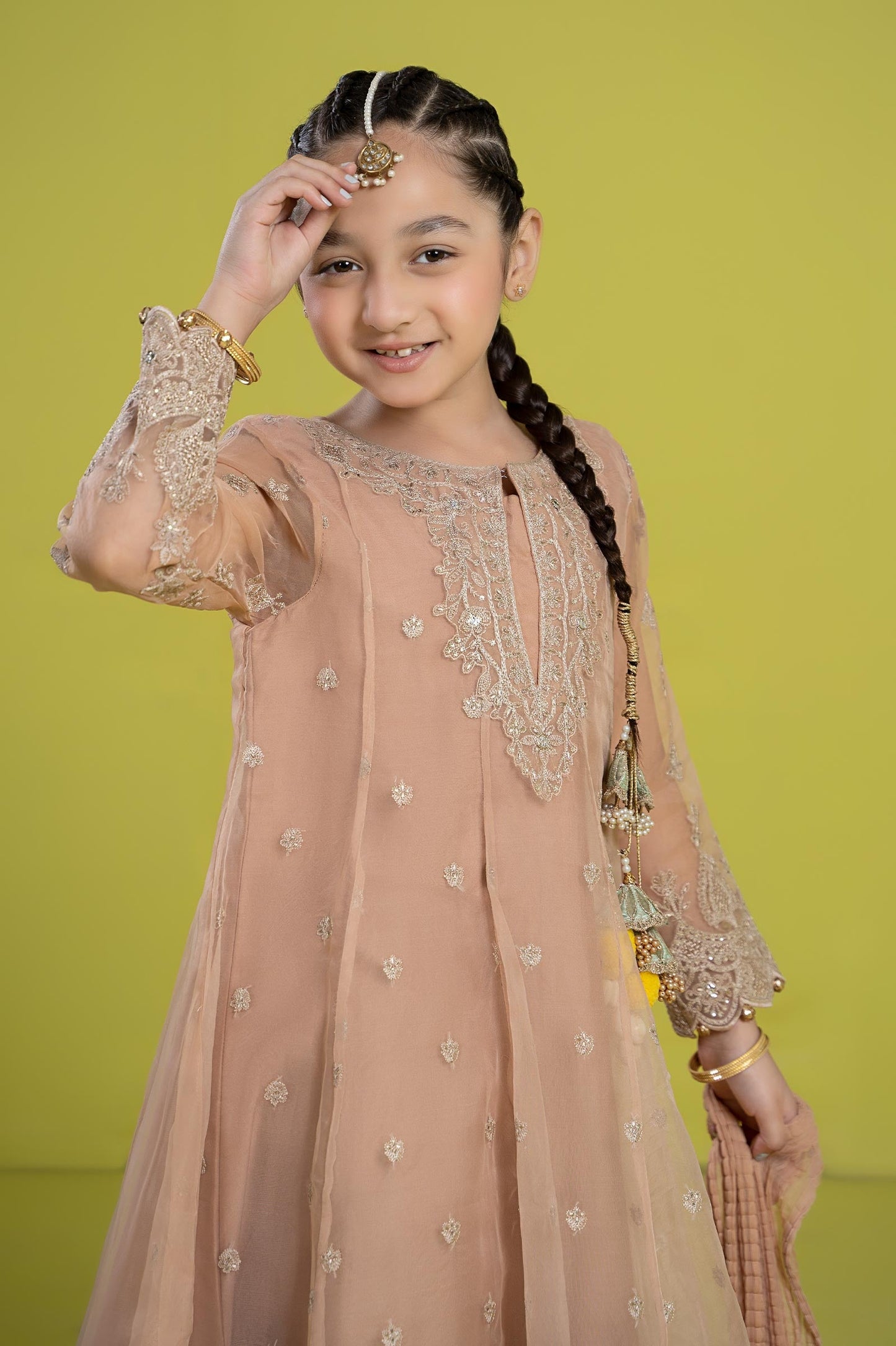 Maria B | 3 Piece Embroidered Organza Suit | MKS-EF24-05 6-Apr Brown