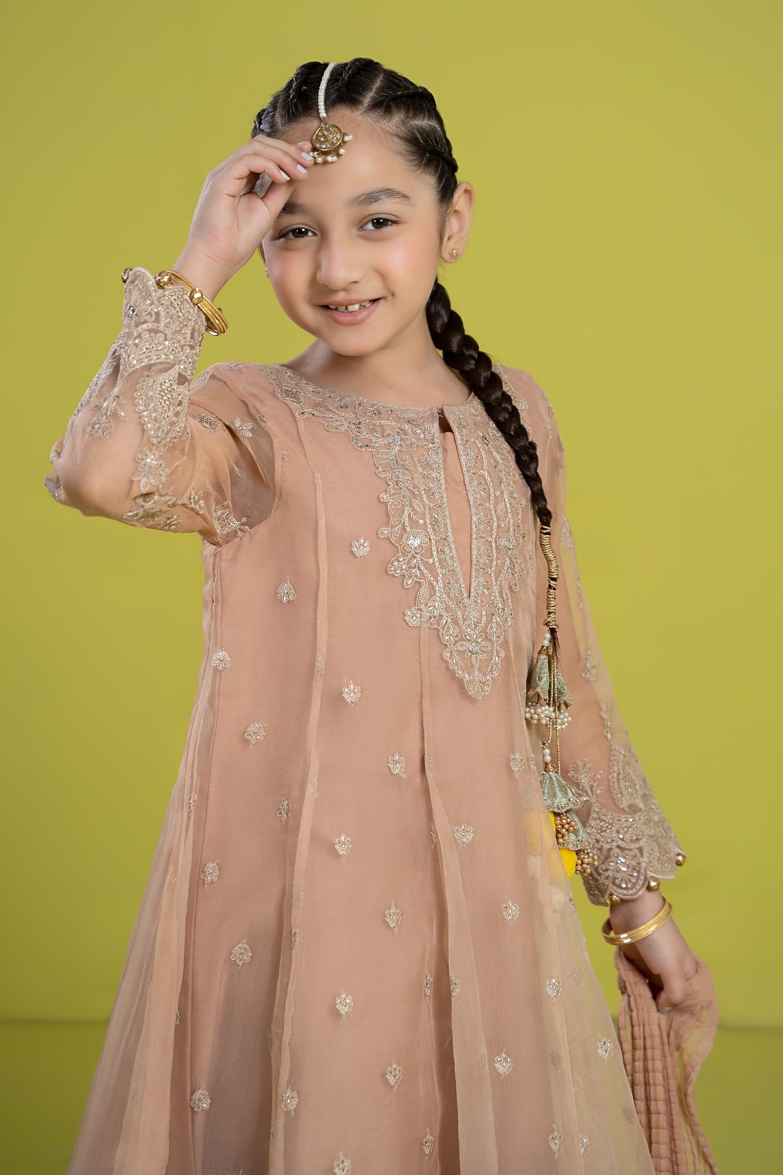 Maria B | 3 Piece Embroidered Organza Suit | MKS-EF24-05 6-Apr Brown