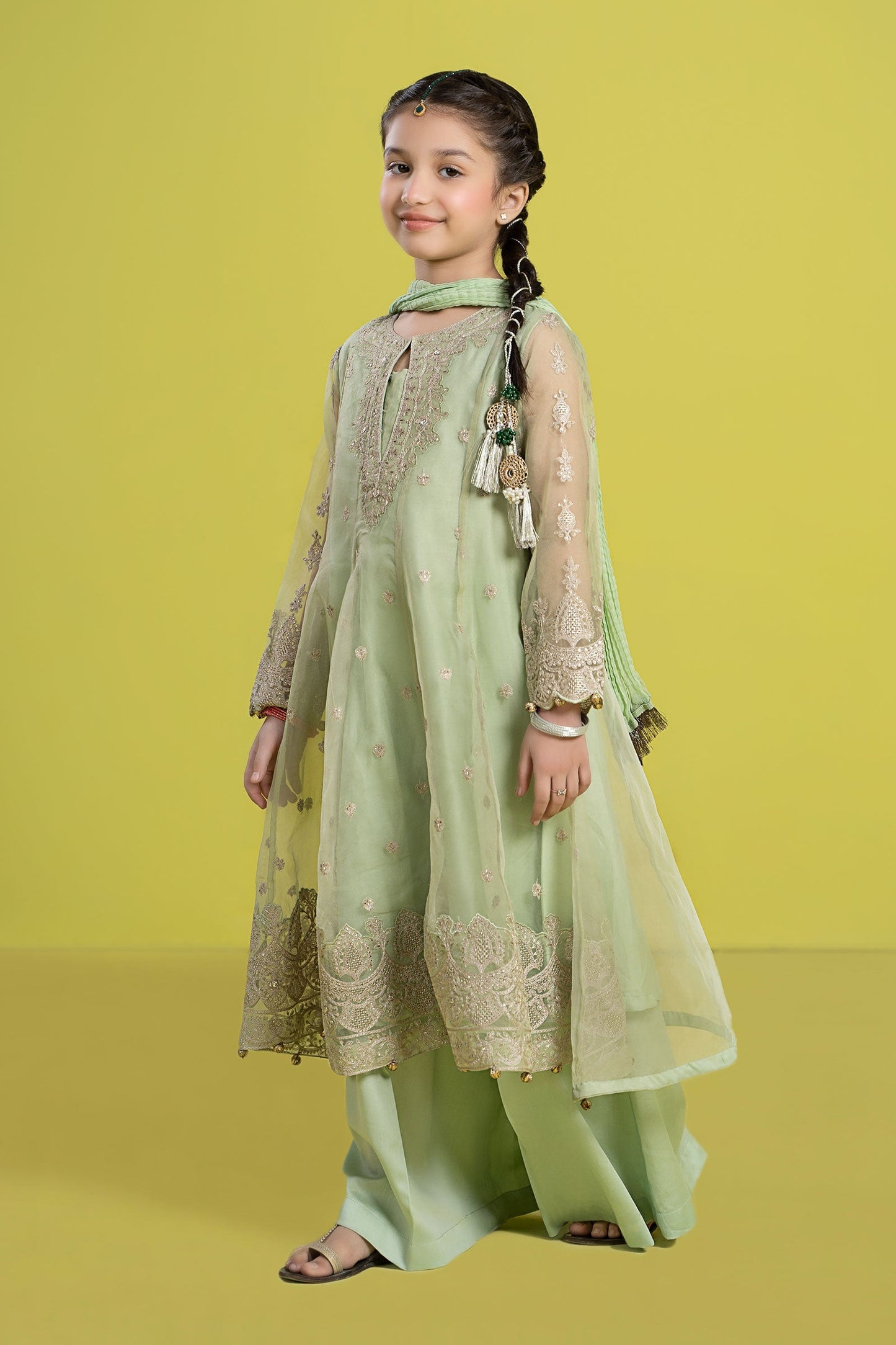 Maria B | 3 Piece Embroidered Organza Suit | MKS-EF24-05 12-Oct Green