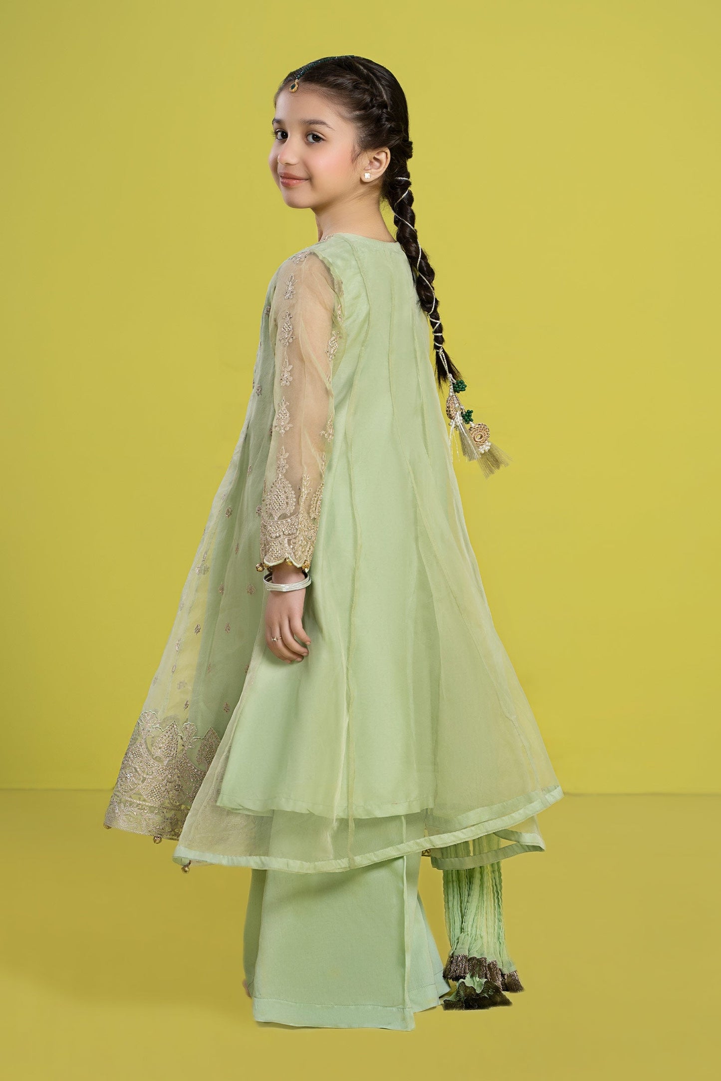 Maria B | 3 Piece Embroidered Organza Suit | MKS-EF24-05 14-Dec Green