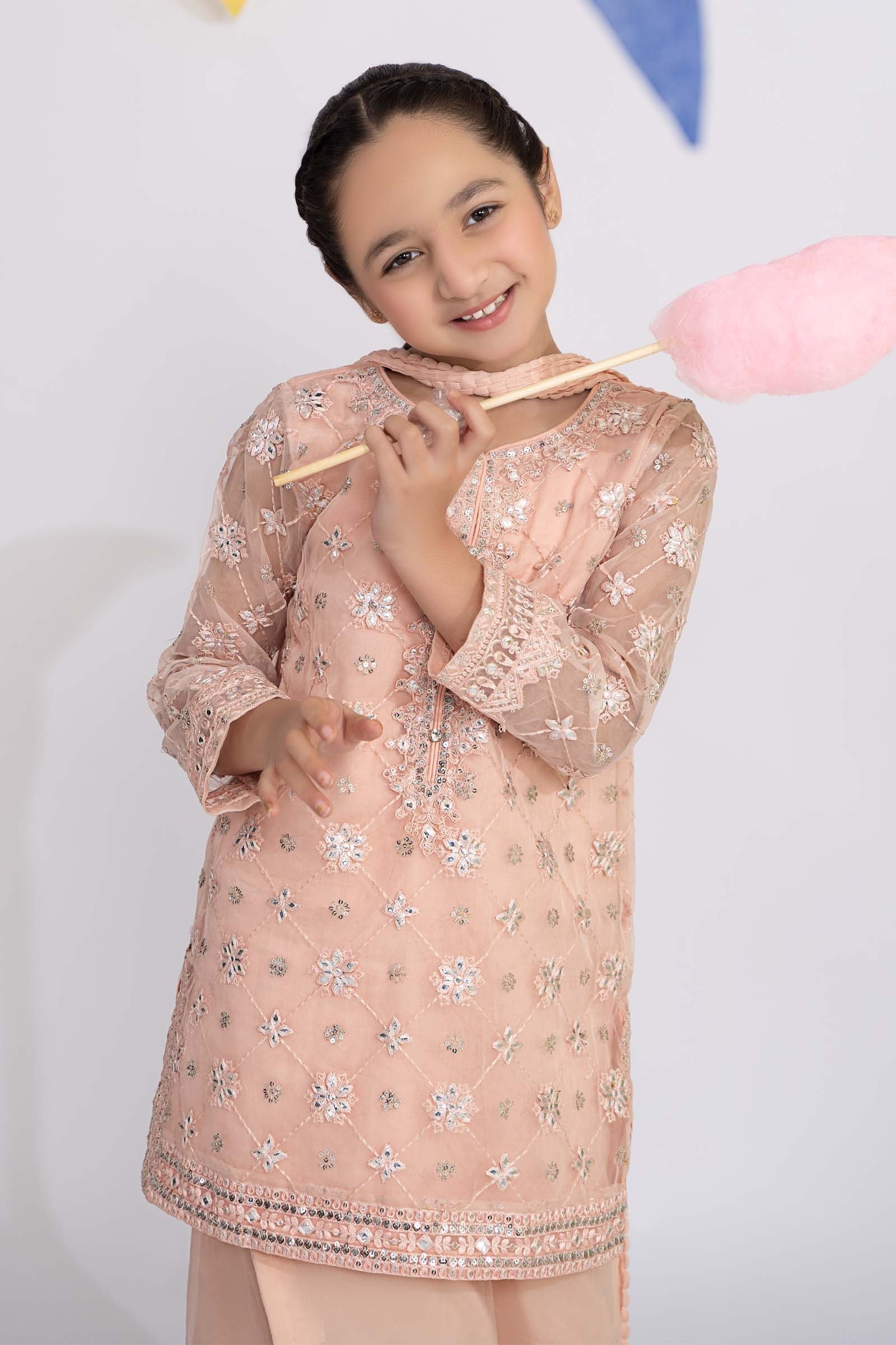Maria B | 3 Piece Embroidered Organza Suit | MKS-EF24-11 6-Apr Pink