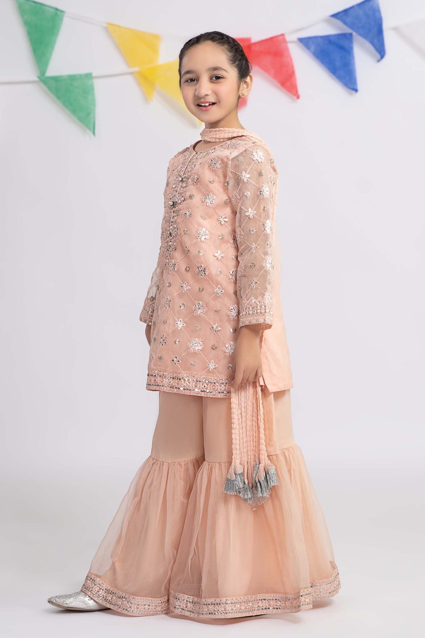 Maria B | 3 Piece Embroidered Organza Suit | MKS-EF24-11 14-Dec Pink
