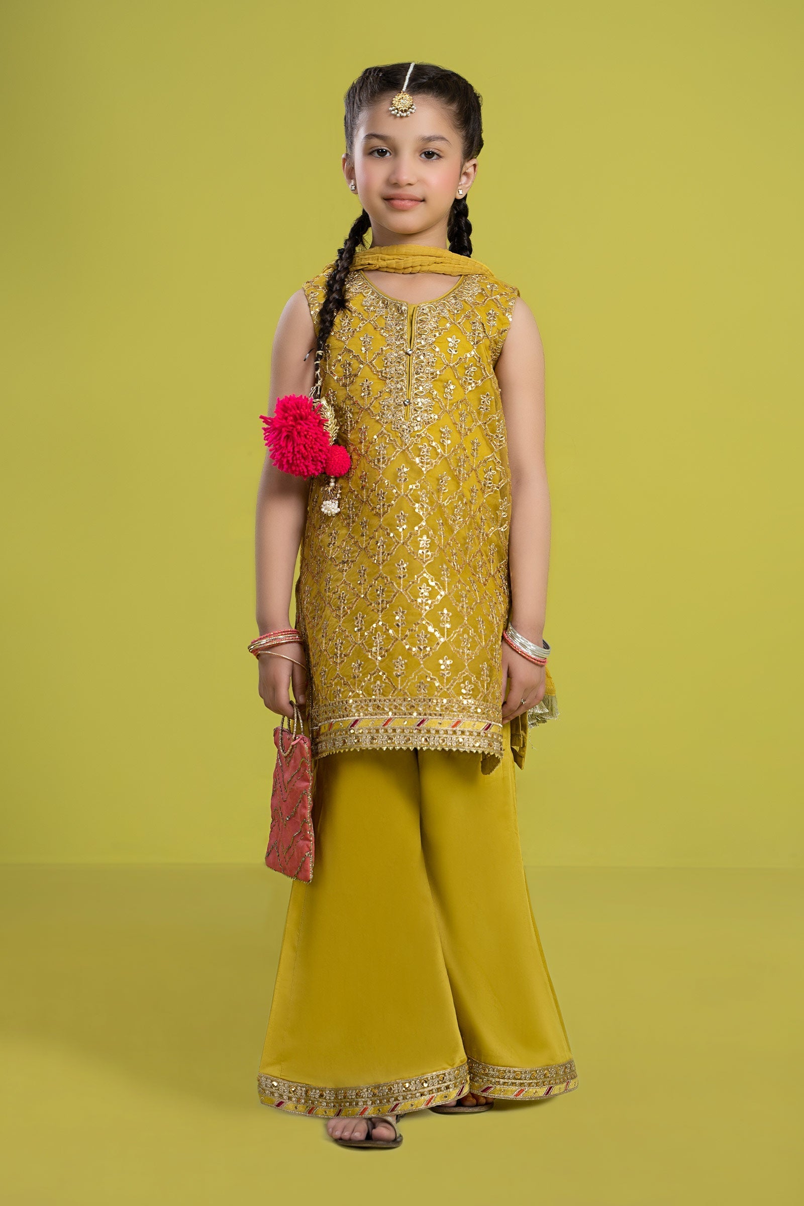 Maria B | 3 Piece Embroidered Organza Suit | MKS-EF24-14 4-Feb Green