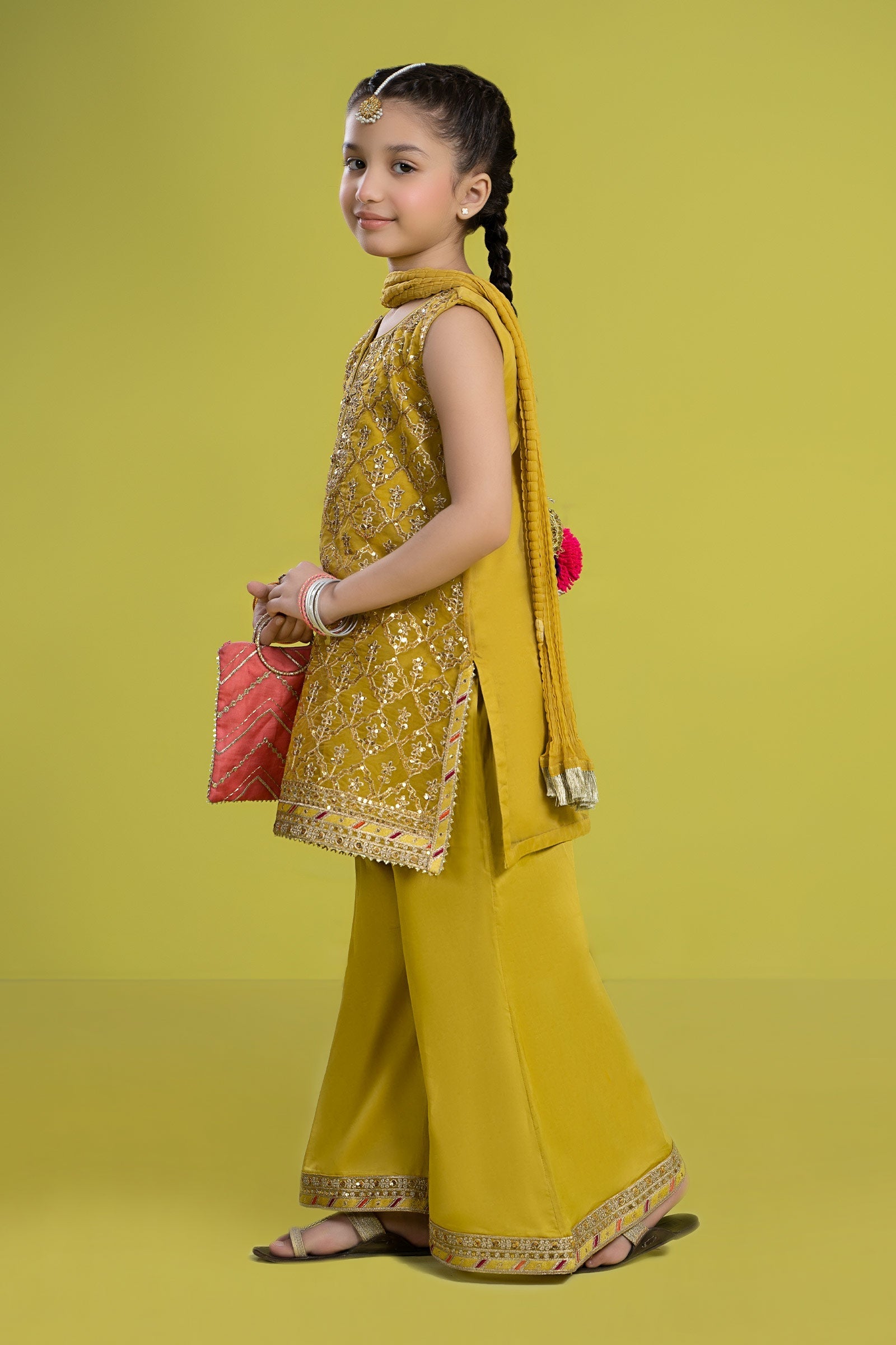 Maria B | 3 Piece Embroidered Organza Suit | MKS-EF24-14 14-Dec Green
