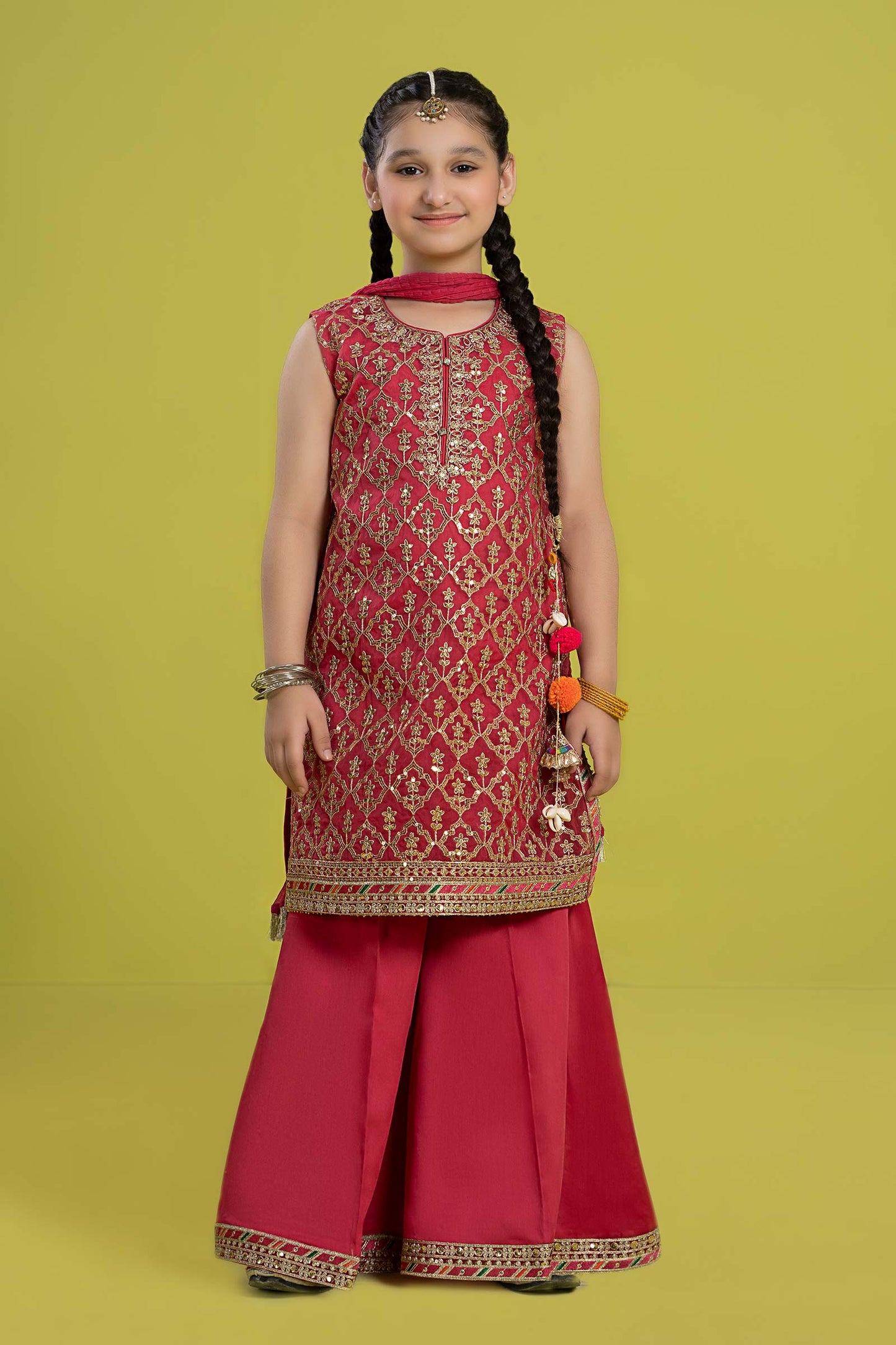 Maria B | 3 Piece Embroidered Organza Suit | MKS-EF24-14 4-Feb Pink