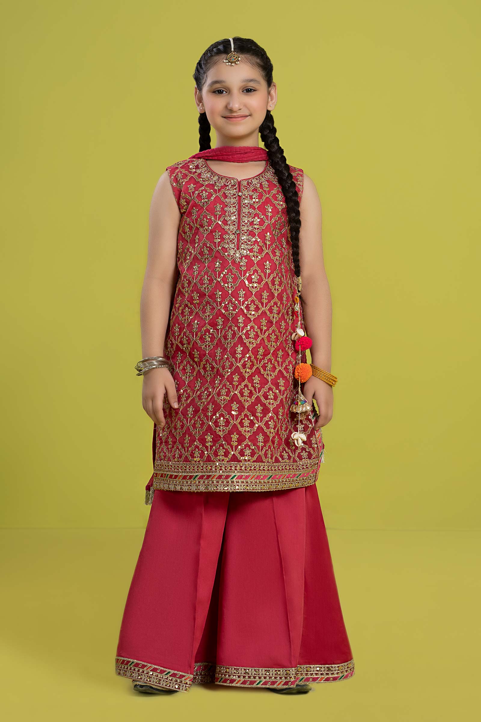 Maria B | 3 Piece Embroidered Organza Suit | MKS-EF24-14 4-Feb Pink