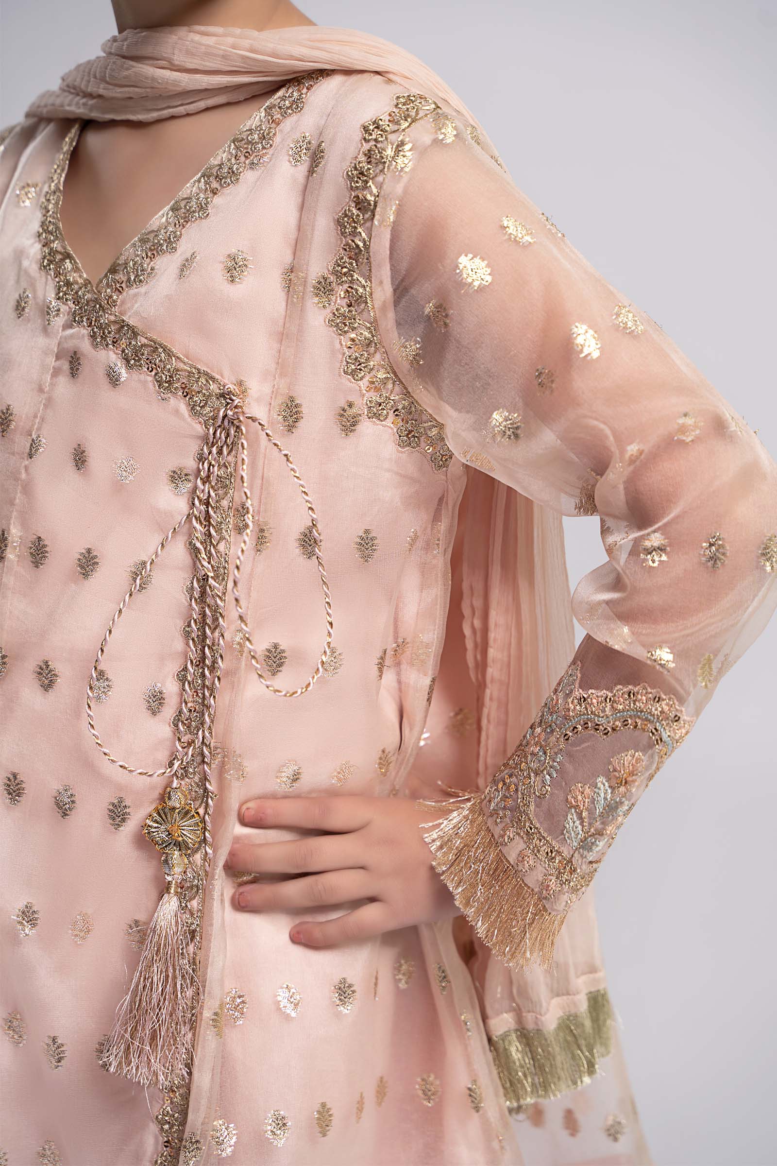 Maria B | 3 Piece Embroidered Organza Suit | MKS-EF24-18 8-Jun Pink