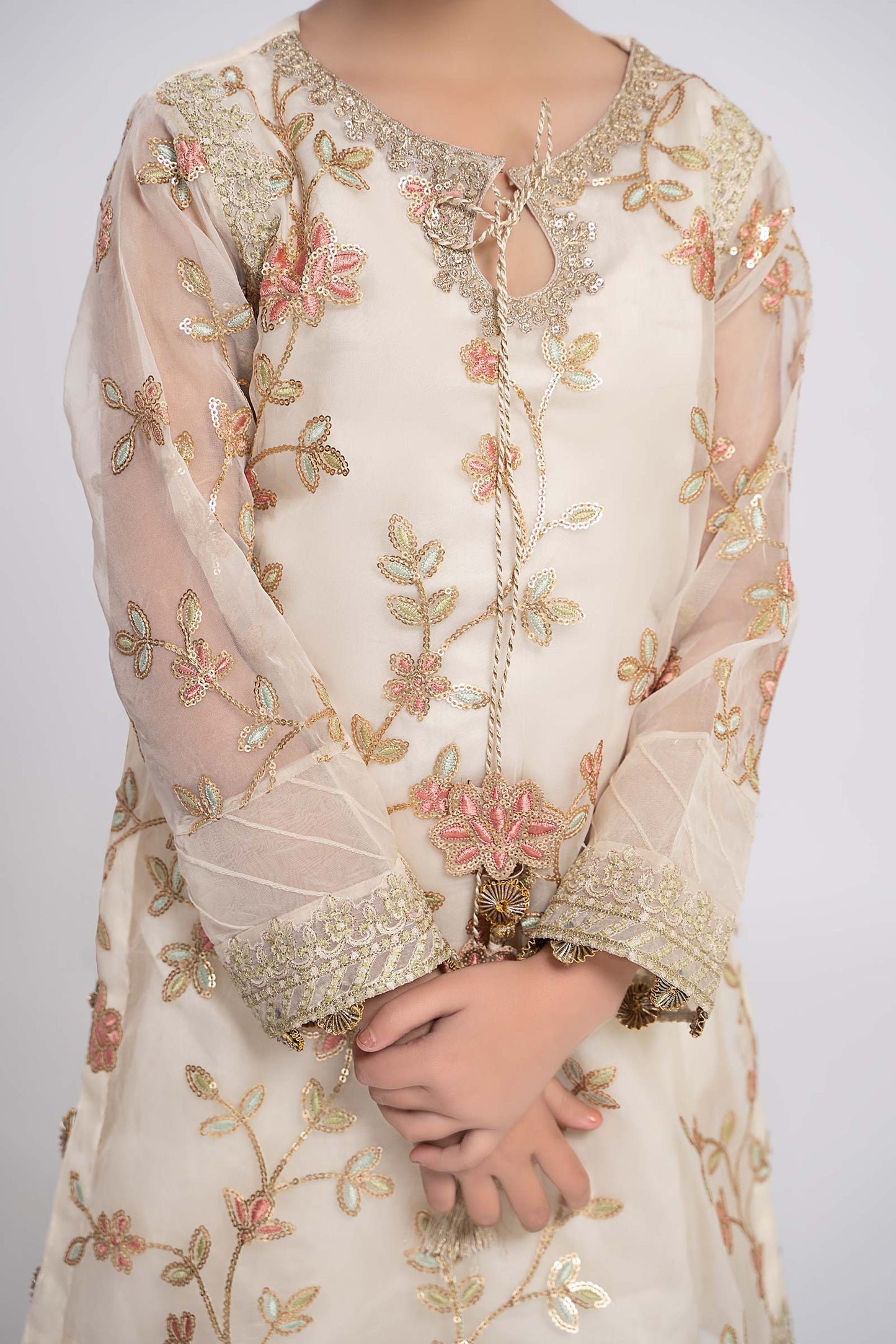 Maria B | 3 Piece Embroidered Organza Suit | MKS-EF24-30 8-Jun White