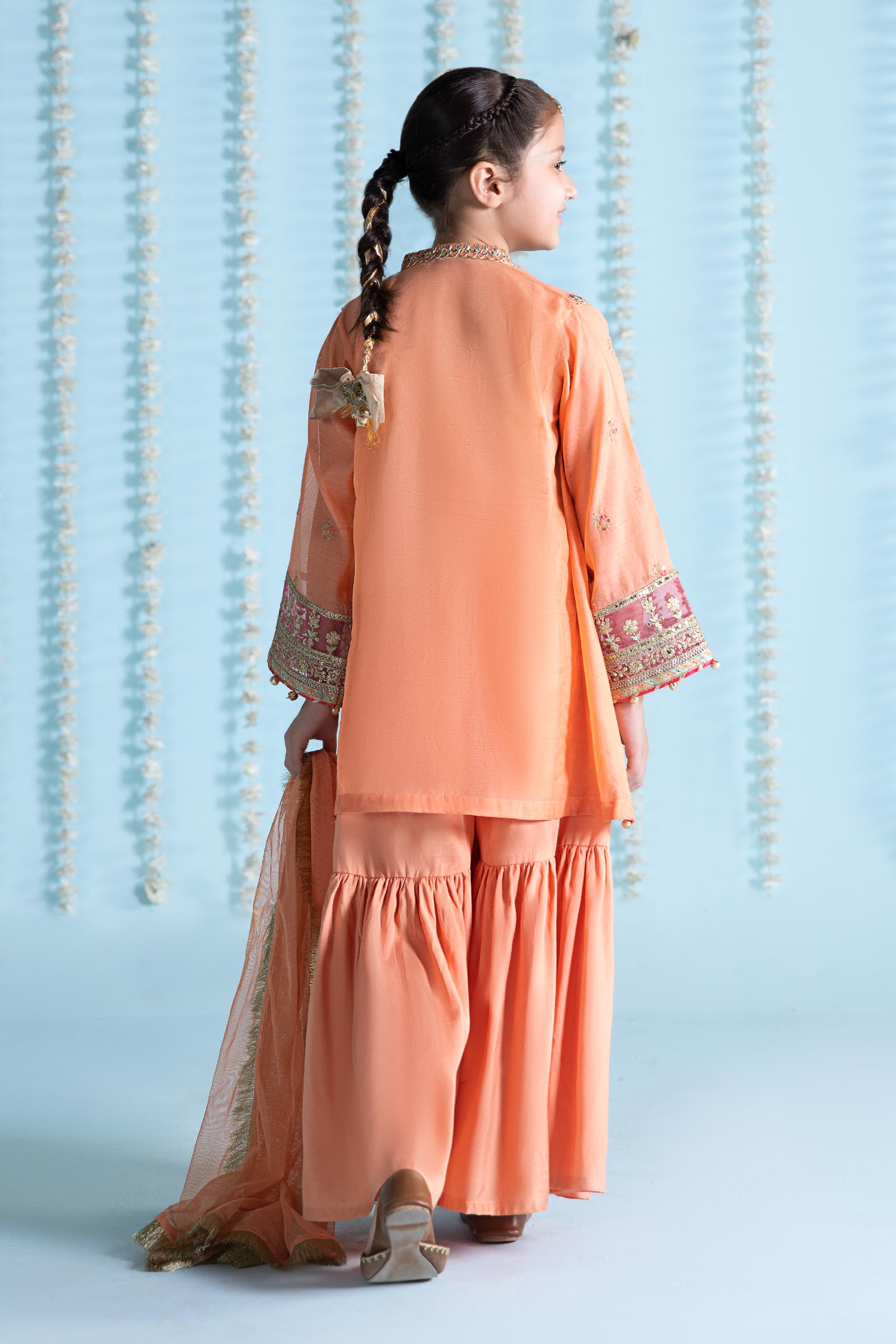 Maria B | 3 Piece Embroidered Paper Cotton Suit | MKS-EA24-04 14-Dec Orange
