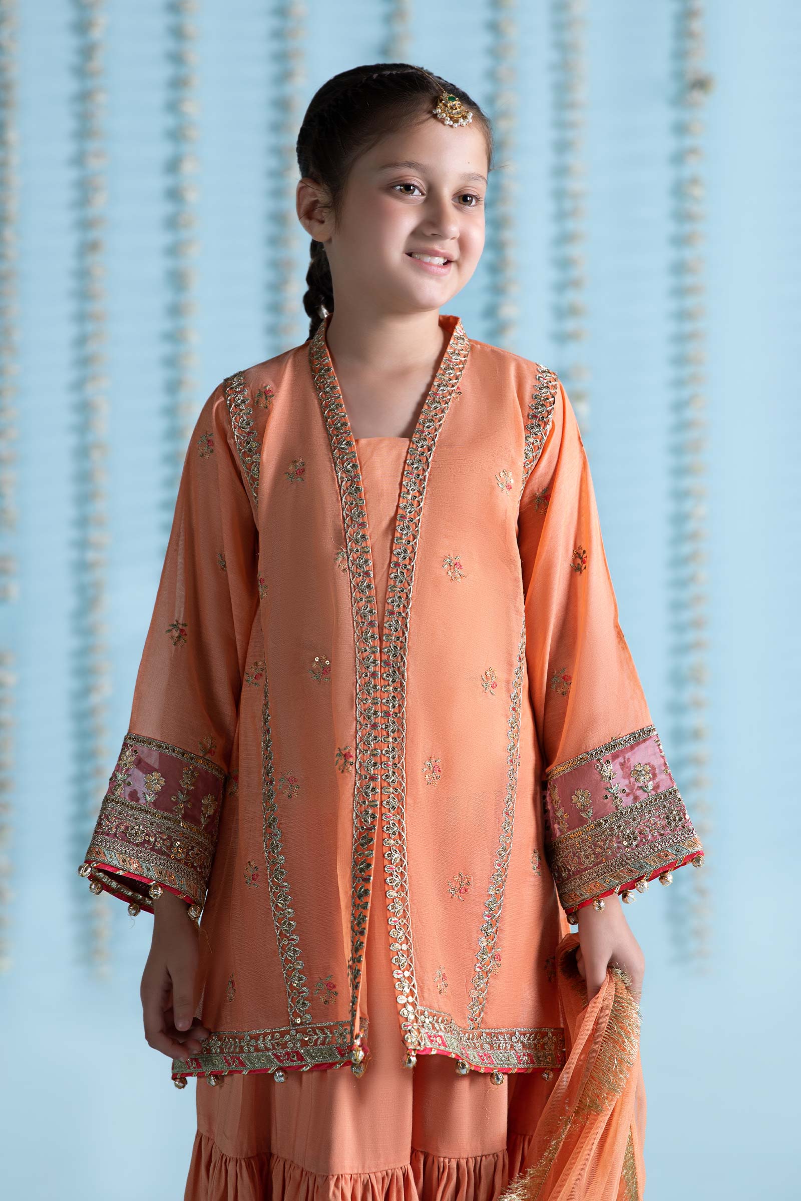 Maria B | 3 Piece Embroidered Paper Cotton Suit | MKS-EA24-04 6-Apr Orange