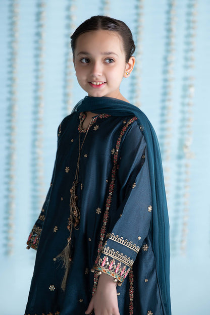 Maria B | 3 Piece Embroidered Yarn Dyed Suit | MKS-EA24-19 6-Apr Blue