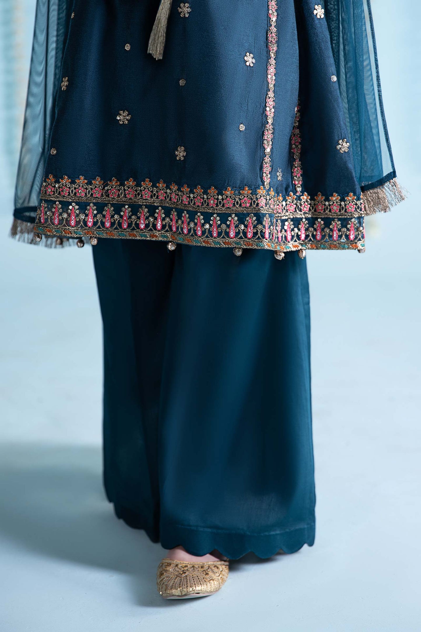Maria B | 3 Piece Embroidered Yarn Dyed Suit | MKS-EA24-19 12-Oct Blue