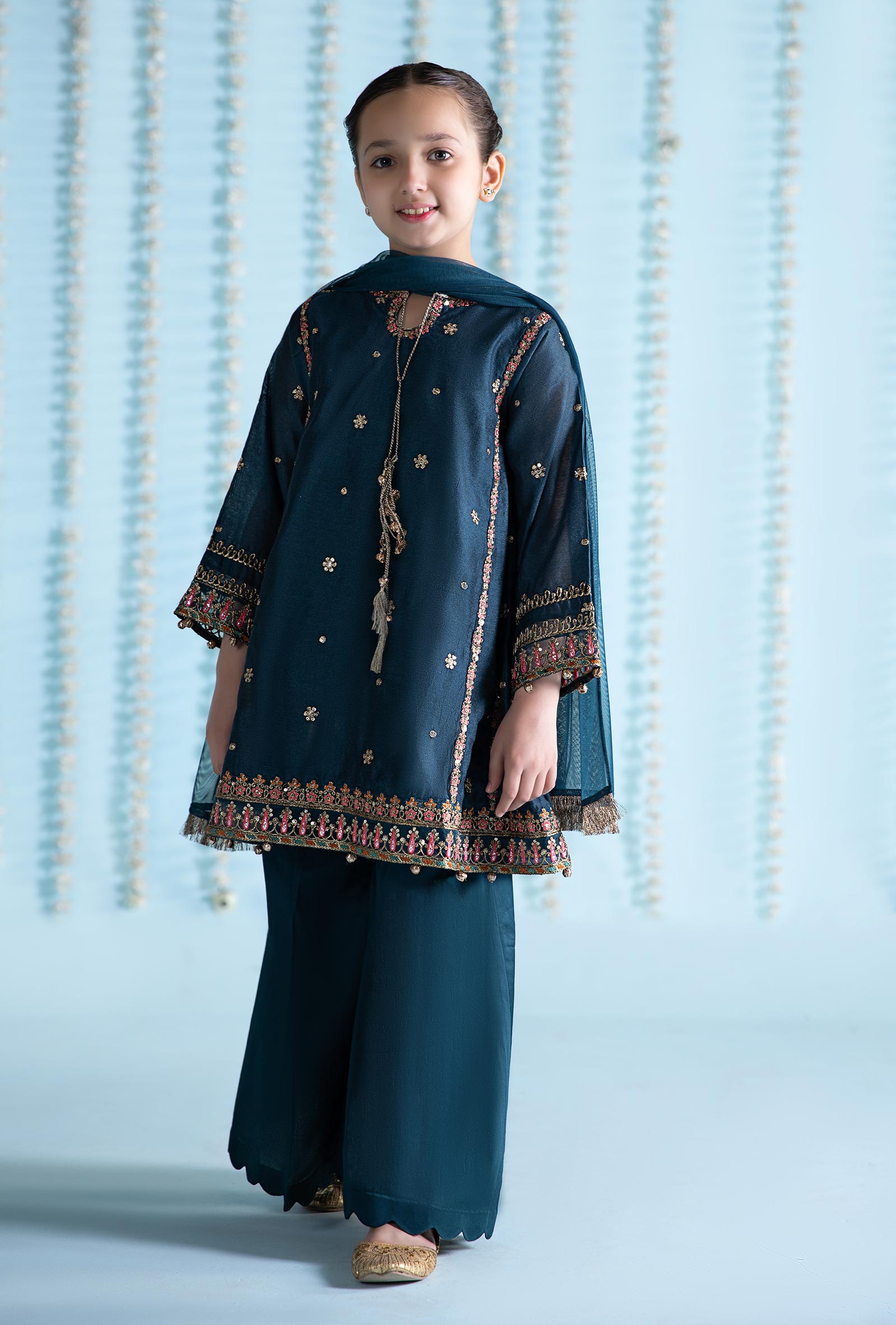 Maria B | 3 Piece Embroidered Yarn Dyed Suit | MKS-EA24-19 4-Feb Blue