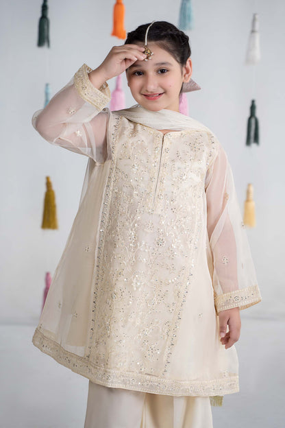 Maria B | 3 Piece Embroidered Organza Suit | MKS-EA24-25 10-Aug White