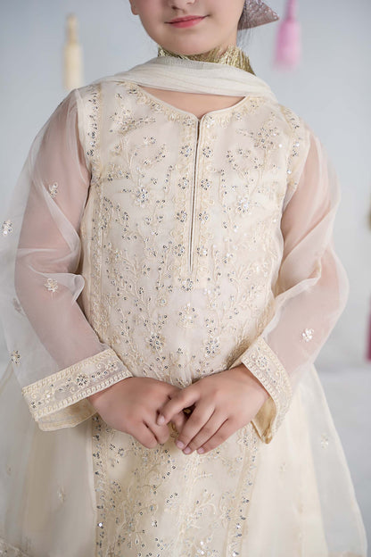 Maria B | 3 Piece Embroidered Organza Suit | MKS-EA24-25 12-Oct White