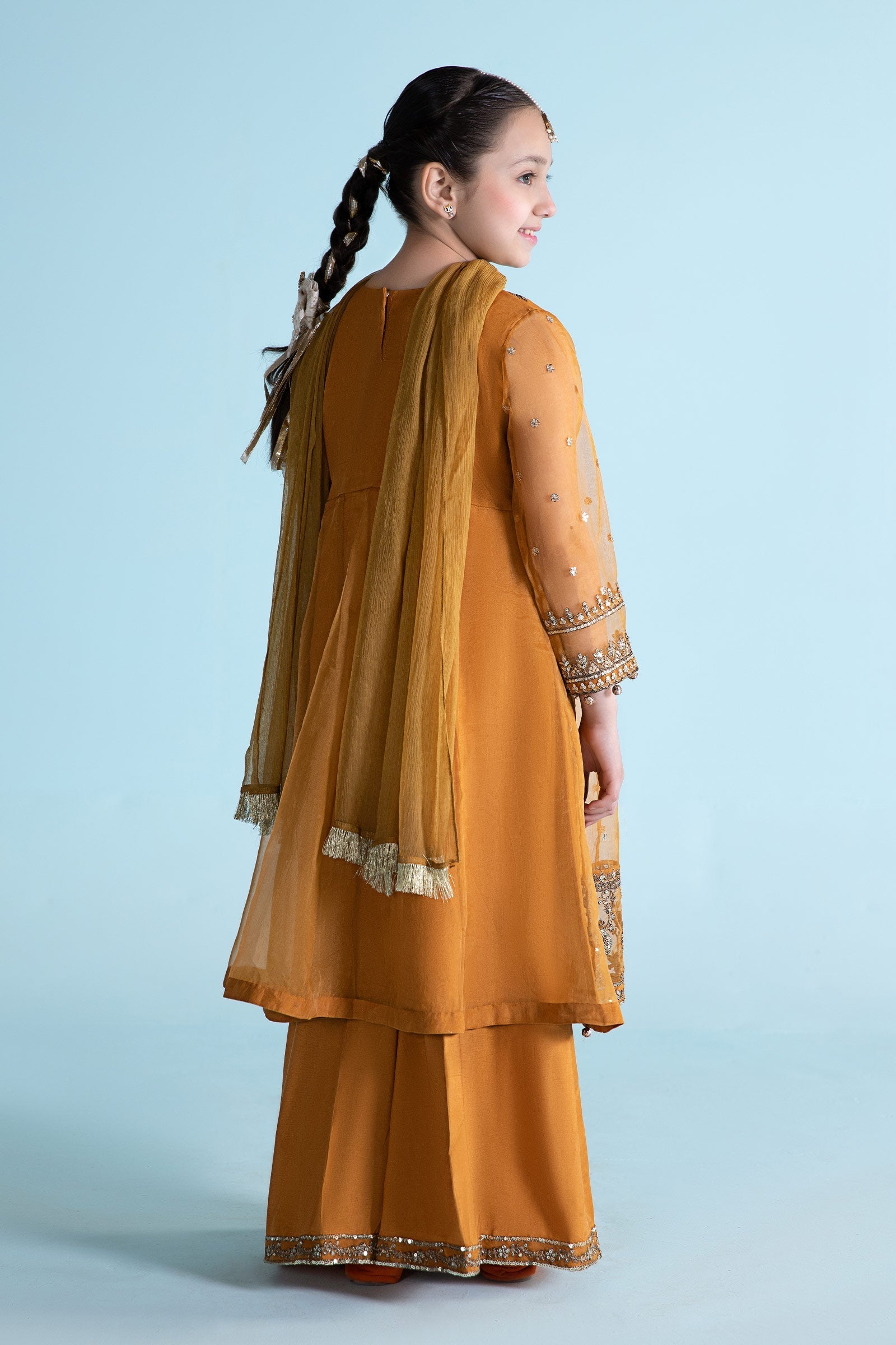Maria B | 3 Piece Embroidered Organza Suit | MKS-EA24-28 14-Dec Yellow
