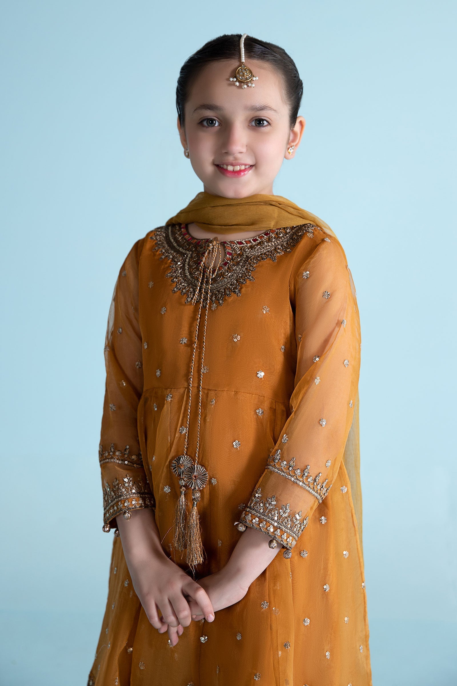 Maria B | 3 Piece Embroidered Organza Suit | MKS-EA24-28 6-Apr Yellow