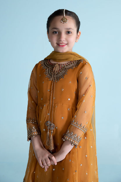 Maria B | 3 Piece Embroidered Organza Suit | MKS-EA24-28 6-Apr Yellow