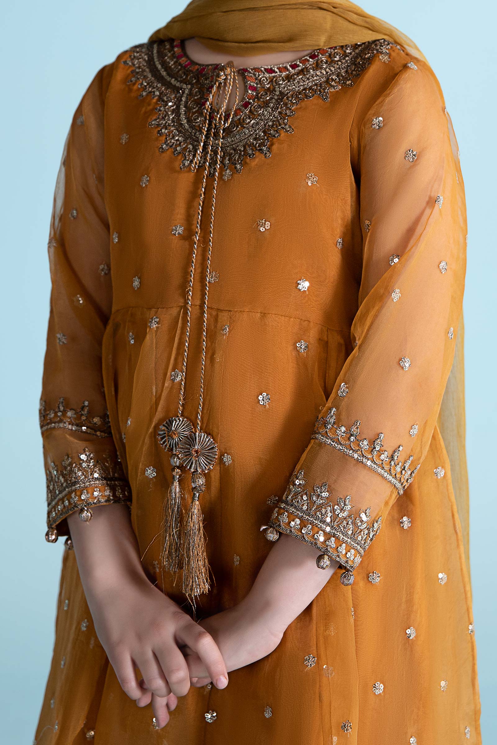 Maria B | 3 Piece Embroidered Organza Suit | MKS-EA24-28 8-Jun Yellow