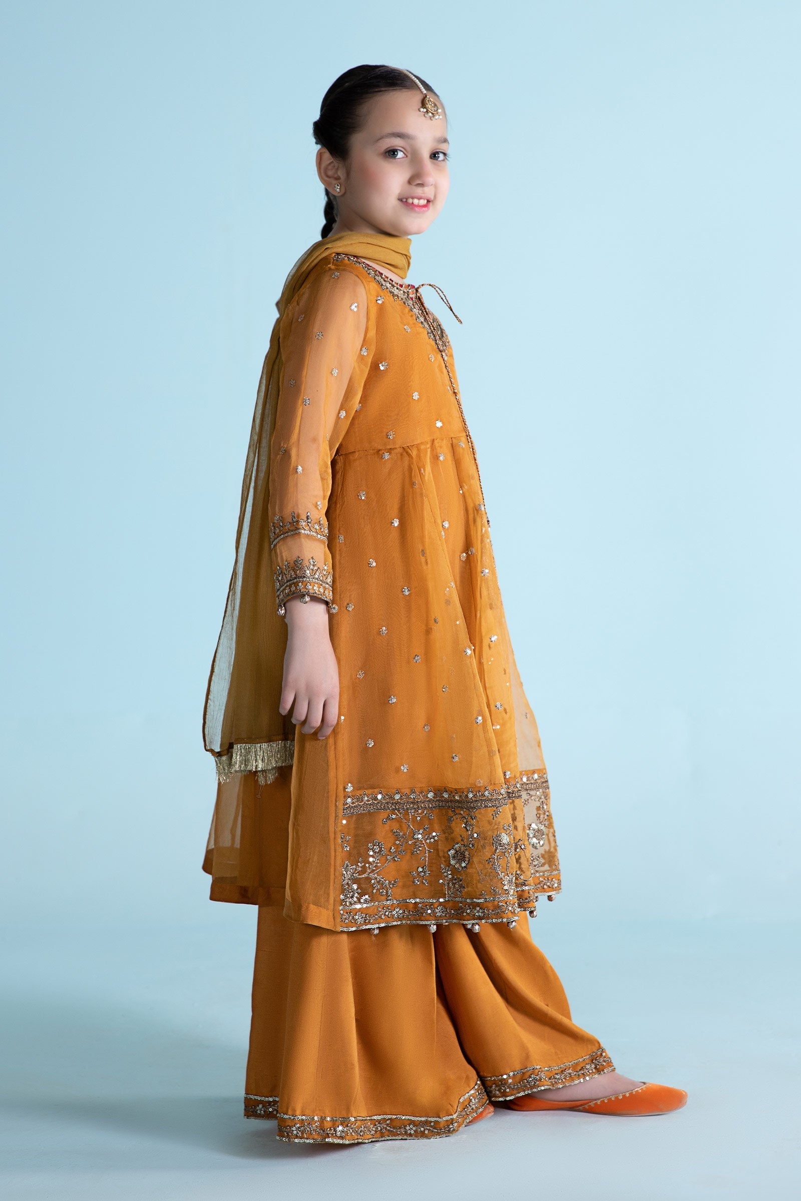 Maria B | 3 Piece Embroidered Organza Suit | MKS-EA24-28 12-Oct Yellow