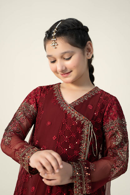 Maria B | 3 Piece Embroidered Suit | MKS-EF23-32R1 6-Apr Maroon