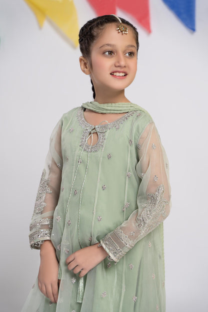 Maria B | 3 Piece Embroidered Organza Suit | MKS-EF24-15 6-Apr Green