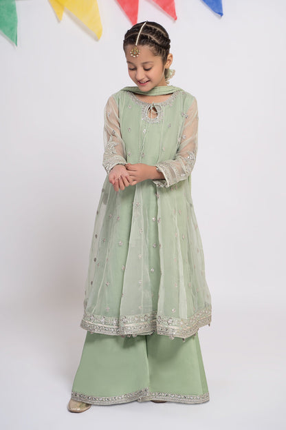 Maria B | 3 Piece Embroidered Organza Suit | MKS-EF24-15 4-Feb Green
