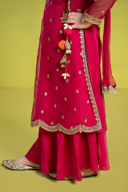 Maria B | 3 Piece Embroidered Organza Suit | MKS-EF24-23 14-Dec Pink