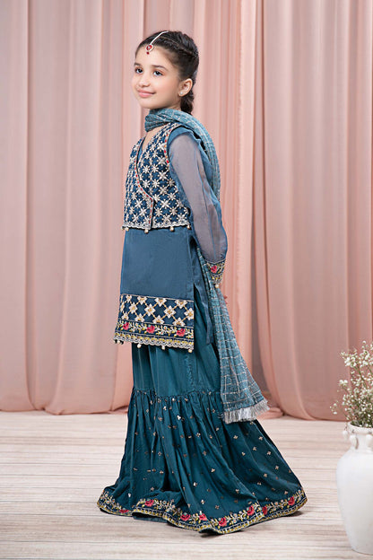 Maria B | 3 Piece Embroidered Organza Suit | MKS-EF24-29 12-Oct Blue