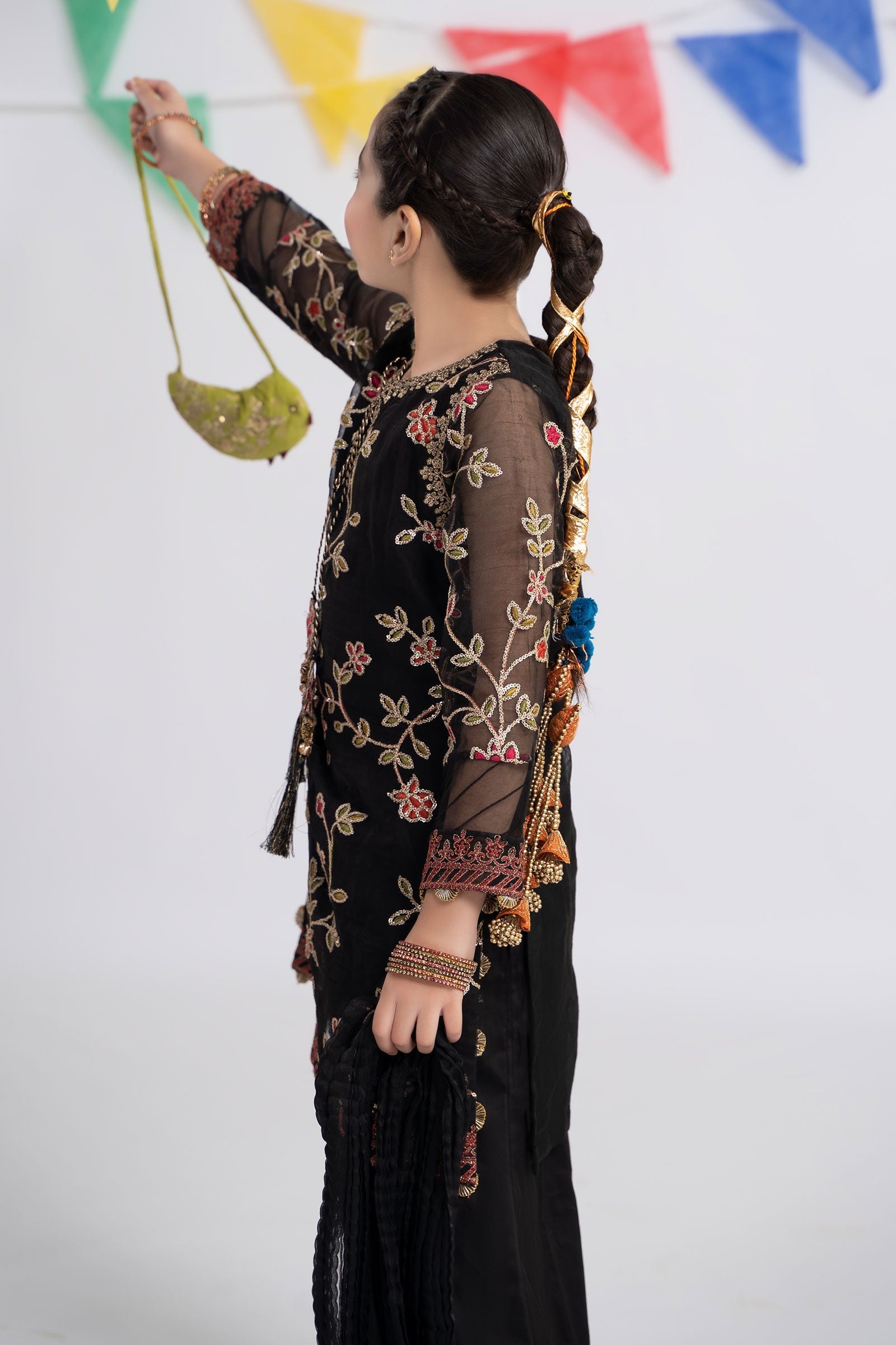 Maria B | 3 Piece Embroidered Organza Suit | MKS-EF24-30 10-Aug Black