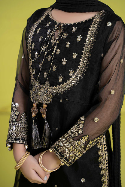 Maria B | 3 Piece Embroidered Organza Suit | MKS-EF24-37 8-Jun Black