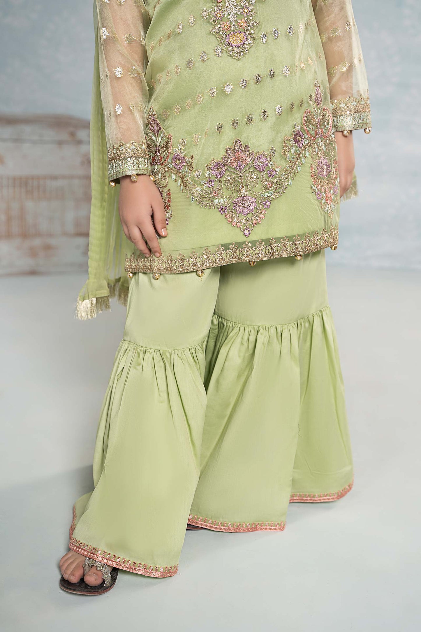 Maria B | 3 Piece Embroidered Organza Suit | MKS-EF24-45 10-Aug Green