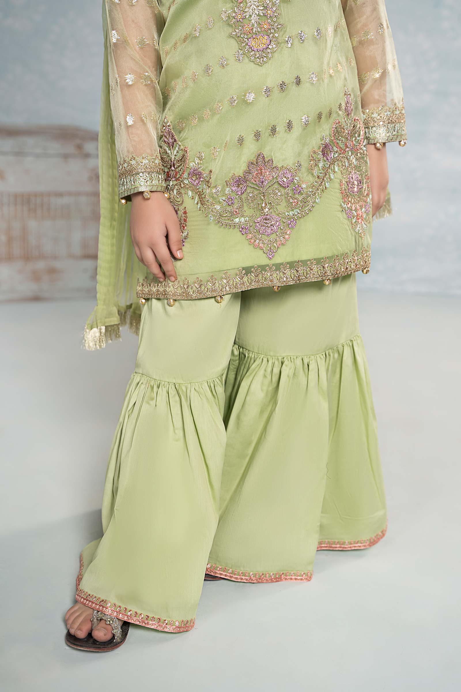 Maria B | 3 Piece Embroidered Organza Suit | MKS-EF24-45 10-Aug Green