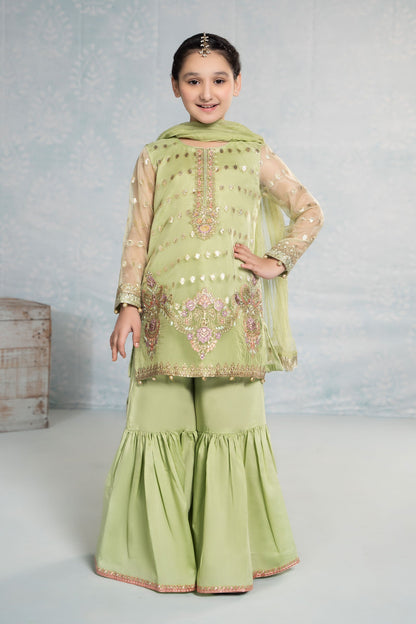 Maria B | 3 Piece Embroidered Organza Suit | MKS-EF24-45 4-Feb Green