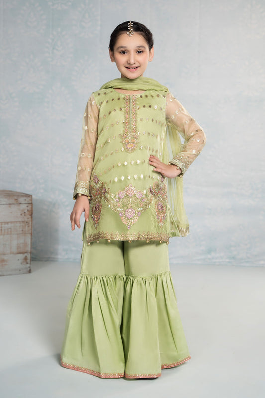 Maria B | 3 Piece Embroidered Organza Suit | MKS-EF24-45 4-Feb Green