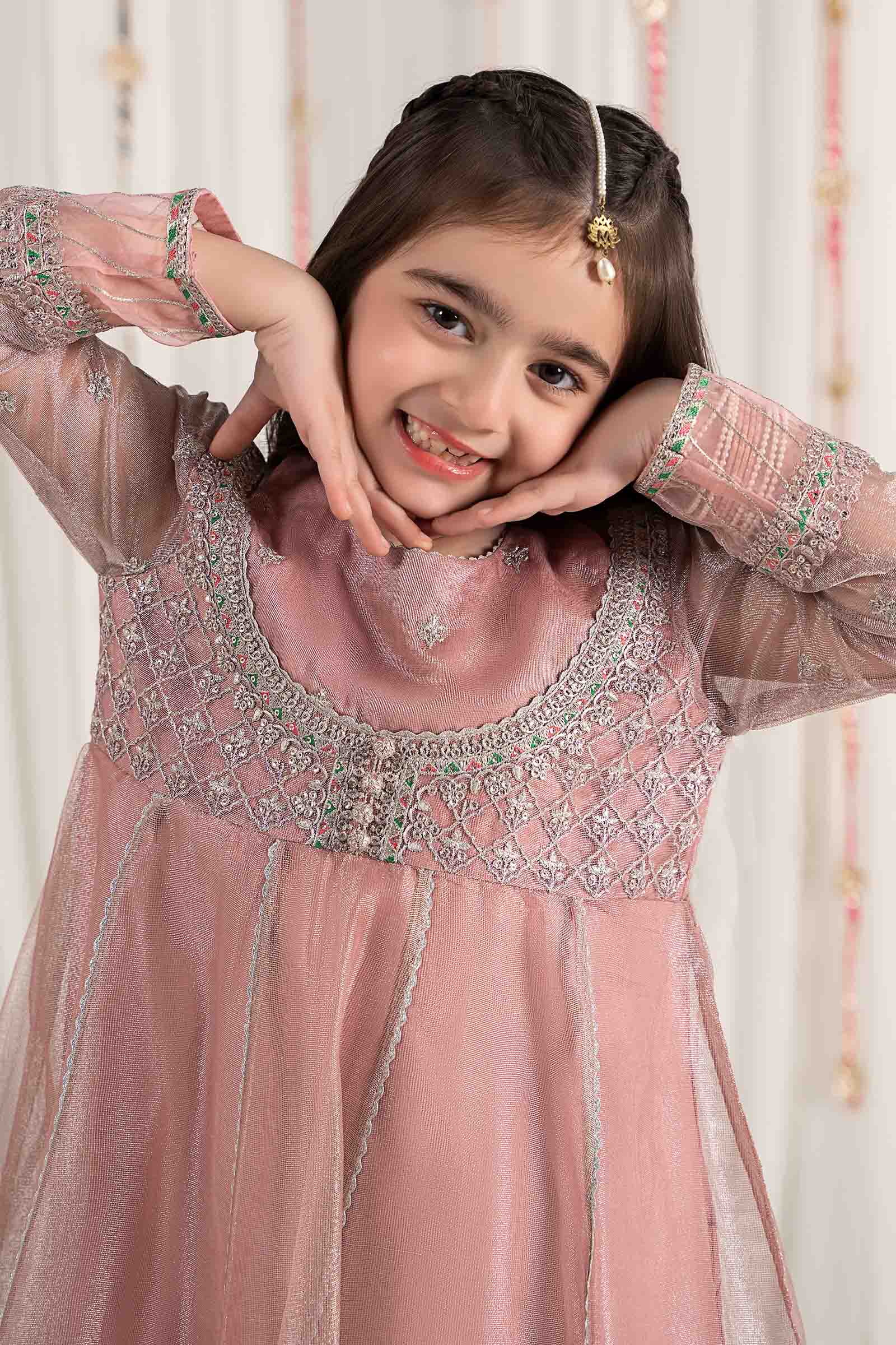 Maria B | 3 Piece Embroidered Zari Net Suit | MKS-EF25-01 8-Jun Pink