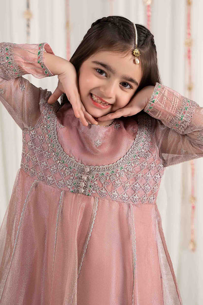 Maria B | 3 Piece Embroidered Zari Net Suit | MKS-EF25-01 8-Jun Pink