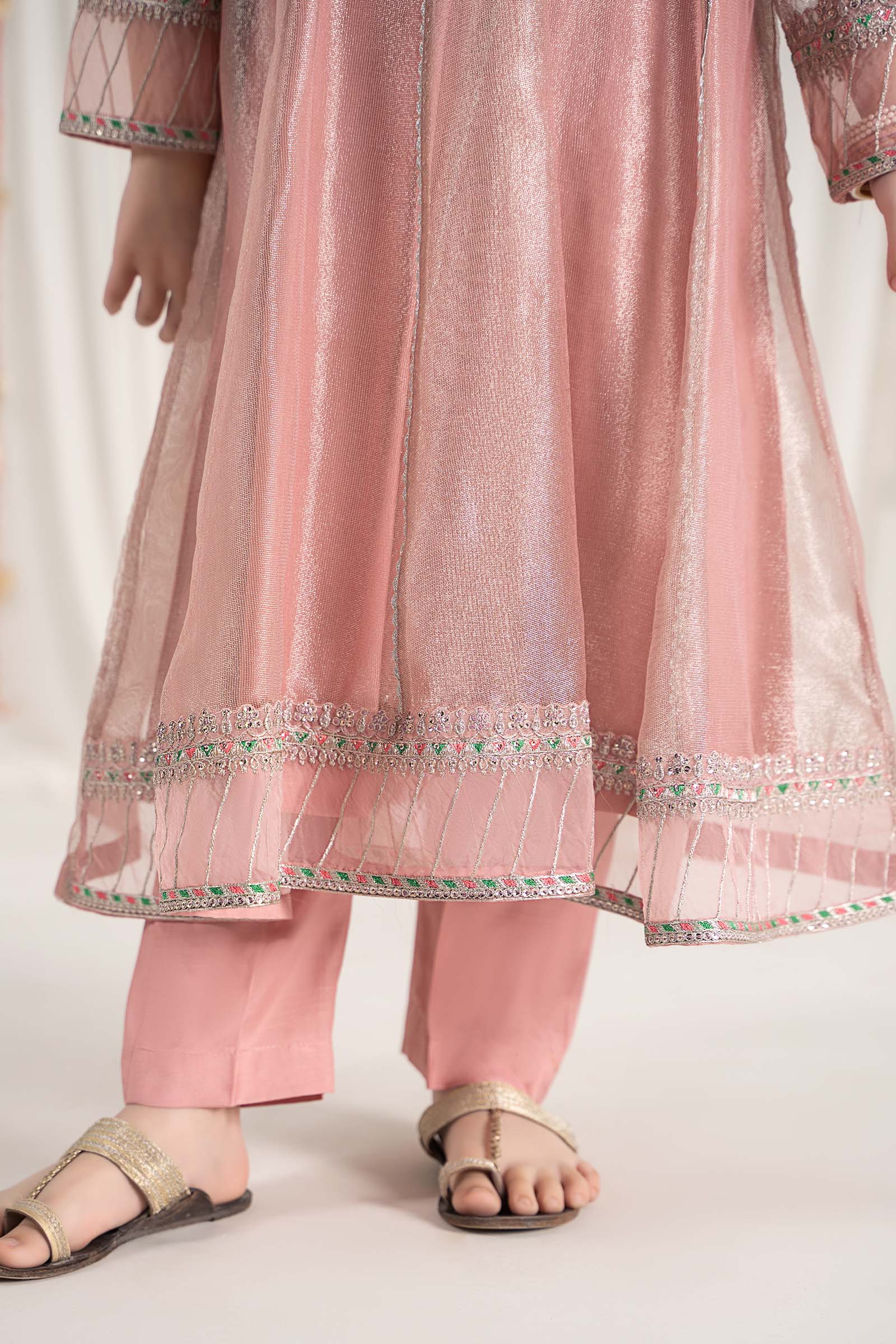 Maria B | 3 Piece Embroidered Zari Net Suit | MKS-EF25-01 12-Oct Pink