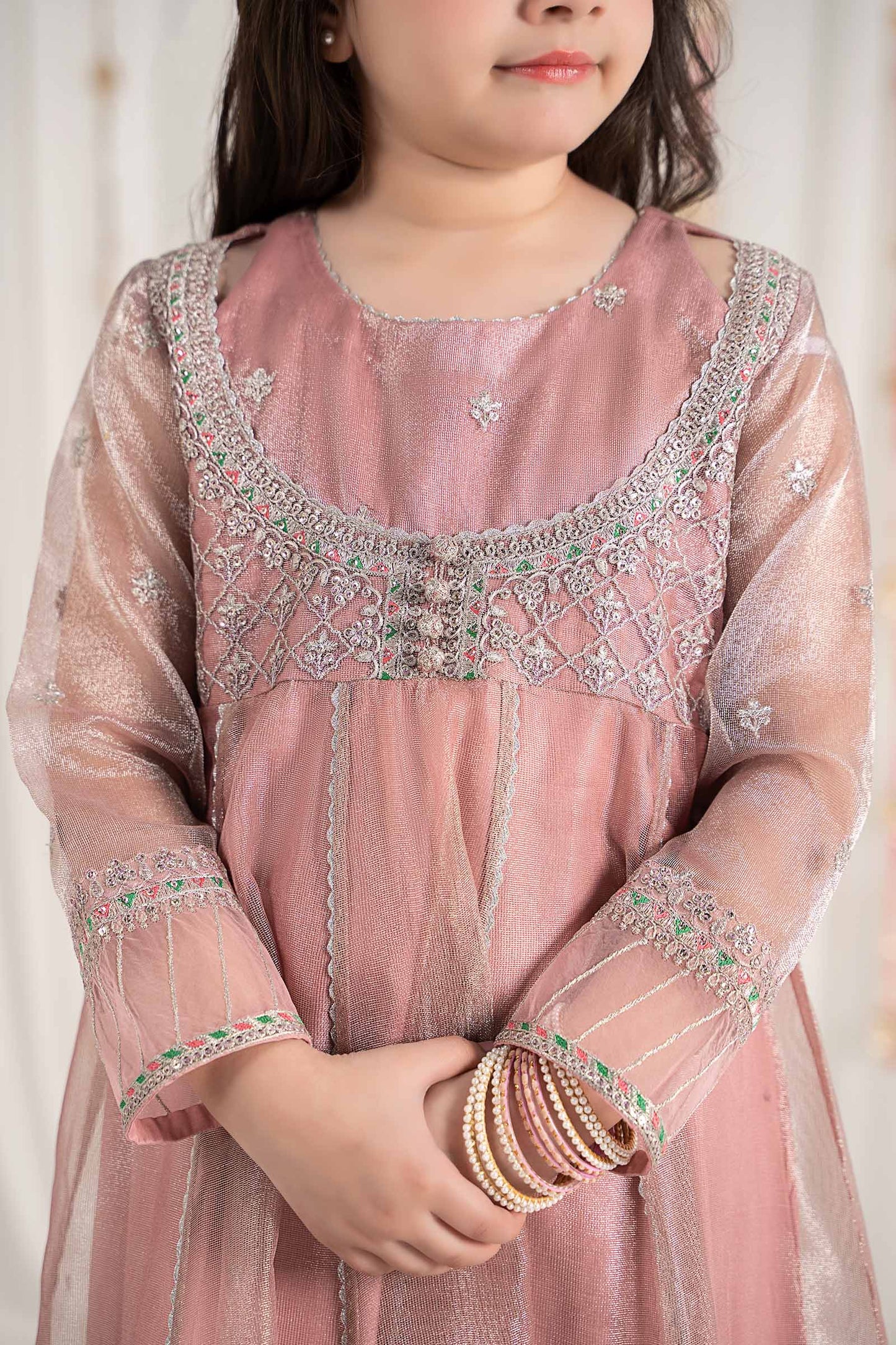Maria B | 3 Piece Embroidered Zari Net Suit | MKS-EF25-01 10-Aug Pink