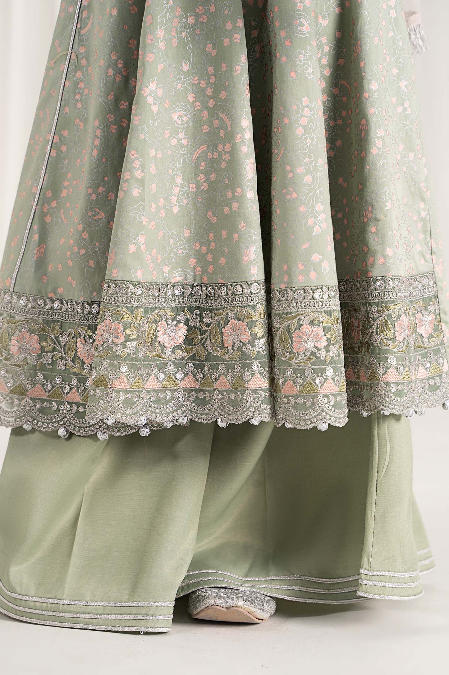 Maria B | 3 Piece Embroidered Cotton Satin Suit | MKS-EF25-08 12-Oct Green