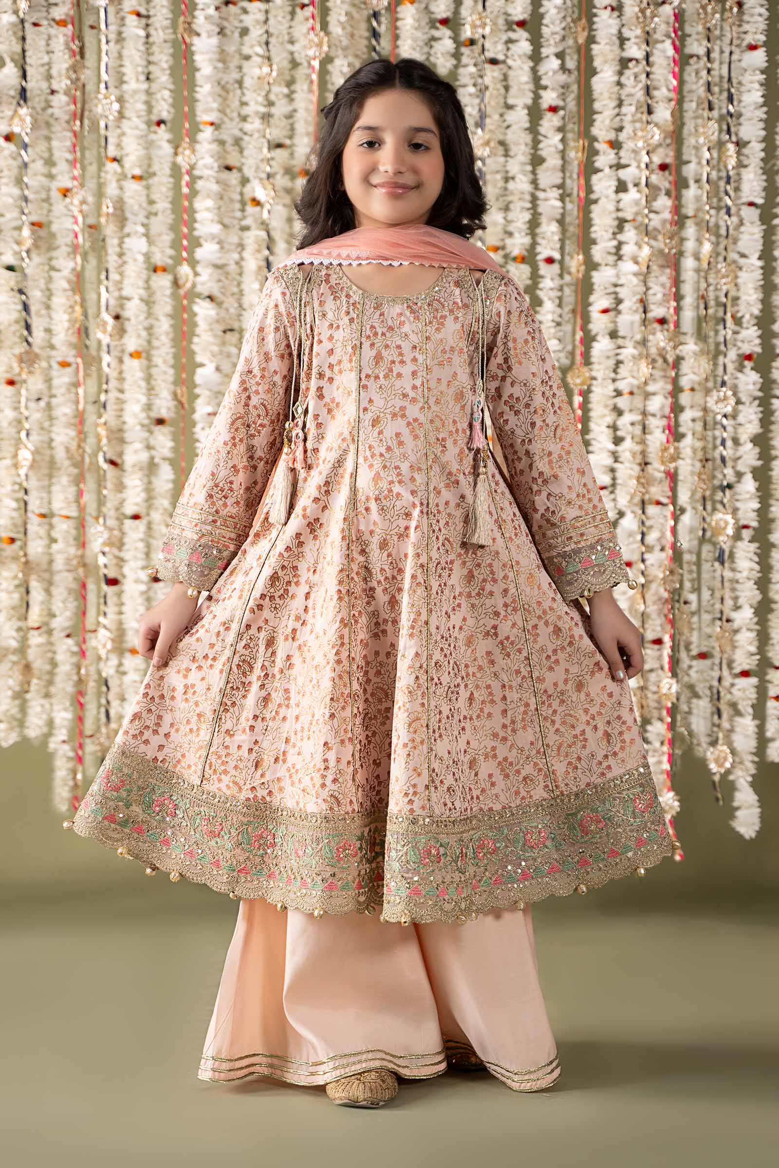Maria B | 3 Piece Embroidered Cotton Satin Suit | MKS-EF25-08 4-Feb Pink