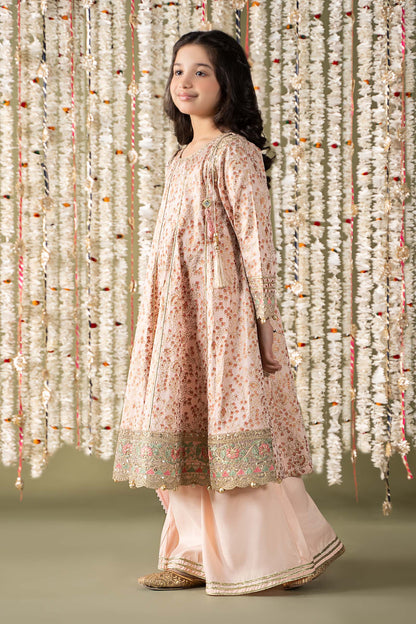 Maria B | 3 Piece Embroidered Cotton Satin Suit | MKS-EF25-08 12-Oct Pink