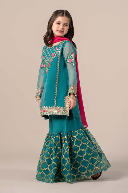 Maria B | 3 Piece Embroidered Organza Suit | MKS-EF25-16 12-Oct Green