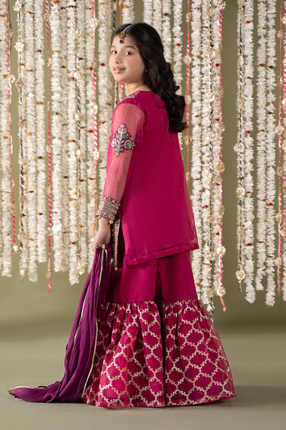 Maria B | 3 Piece Embroidered Organza Suit | MKS-EF25-16 12-Oct Pink