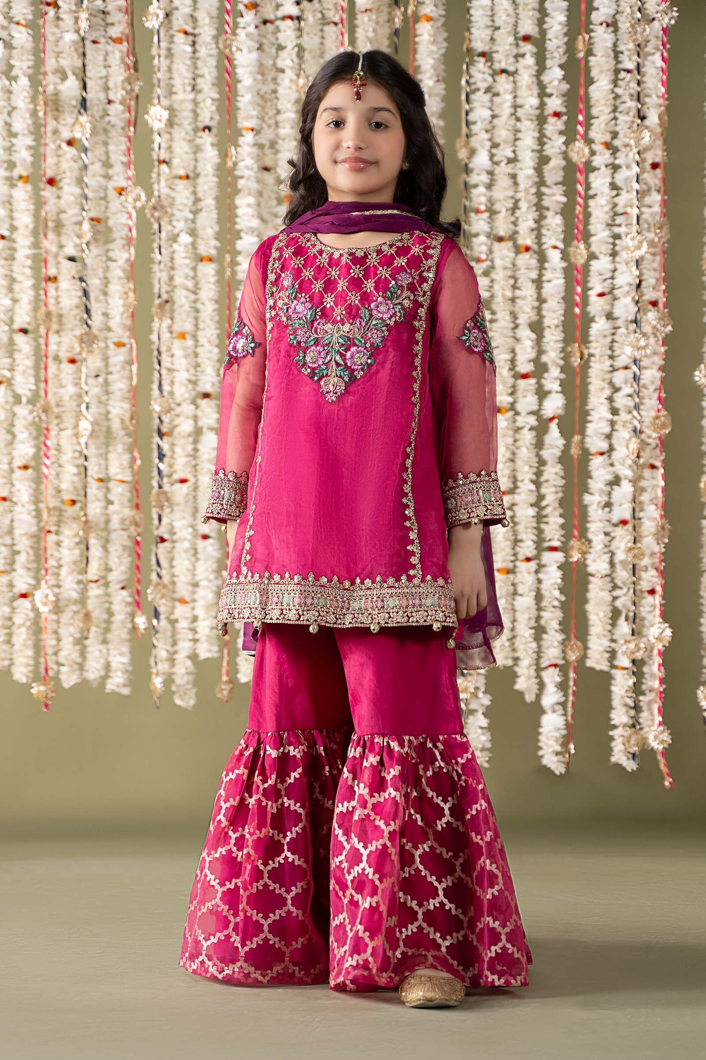 Maria B | 3 Piece Embroidered Organza Suit | MKS-EF25-16 4-Feb Pink