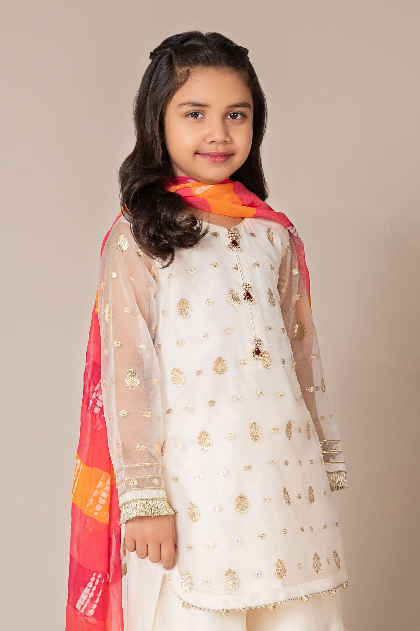 Maria B | 3 Piece Embroidered Organza Lurex Suit | MKS-EF25-20 6-Apr White