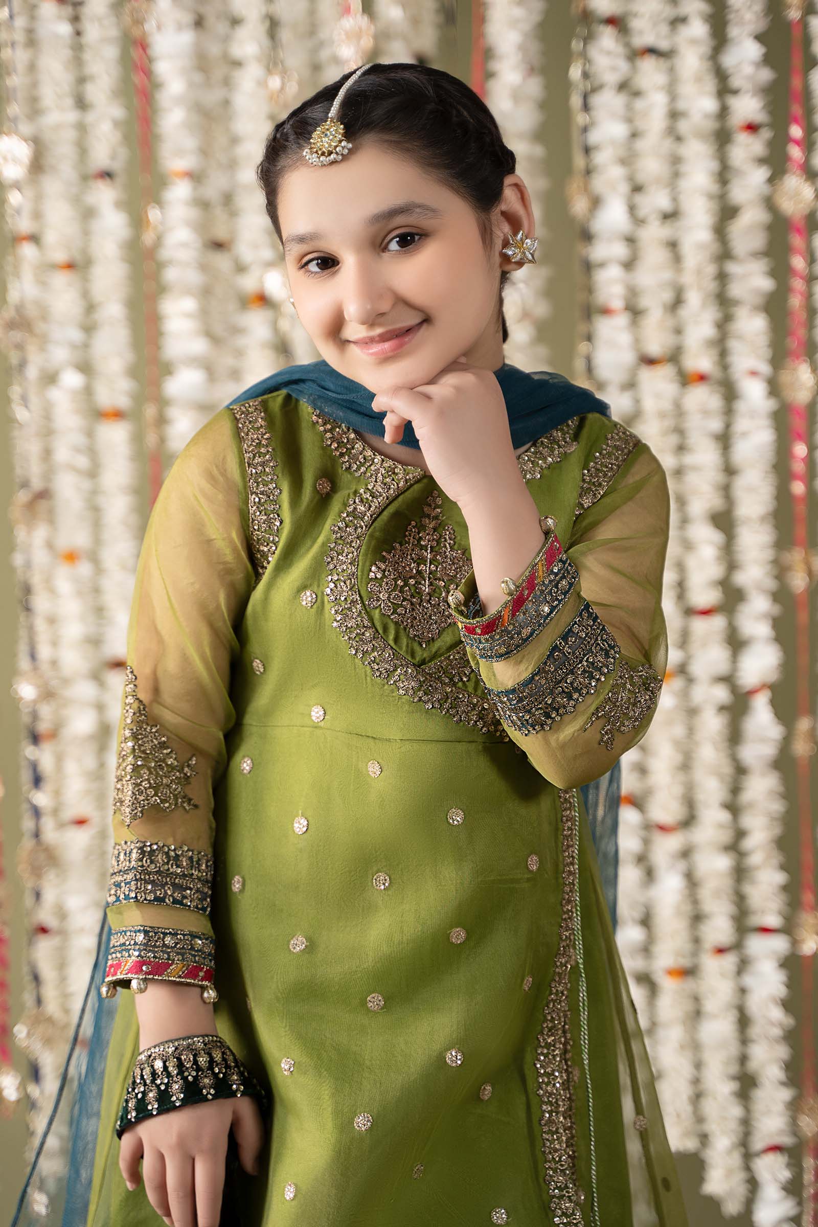 Maria B | 3 Piece Embroidered Organza Suit | MKS-EF25-21 12-Oct Green