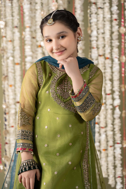 Maria B | 3 Piece Embroidered Organza Suit | MKS-EF25-21 12-Oct Green