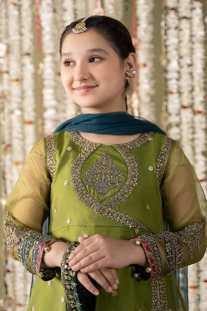 Maria B | 3 Piece Embroidered Organza Suit | MKS-EF25-21 6-Apr Green